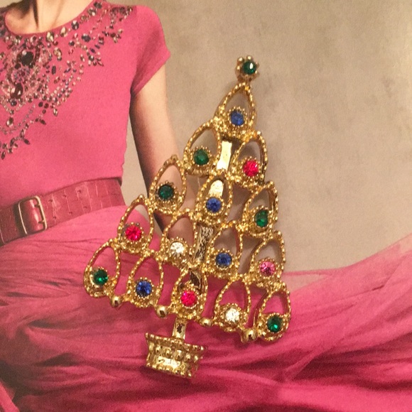 Beautiful vintage gold Christmas brooch - Picture 2 of 5